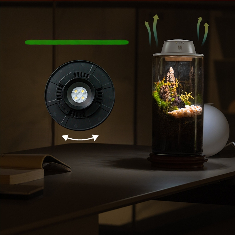 Įkraunama augalų augimo lemputė mikro kraštovaizdžiui su samanos buteliuke, pilno spektro LED, 4 LED, 140 lm, IP65, 220 V, tarnavimo laikas 3–5 metai