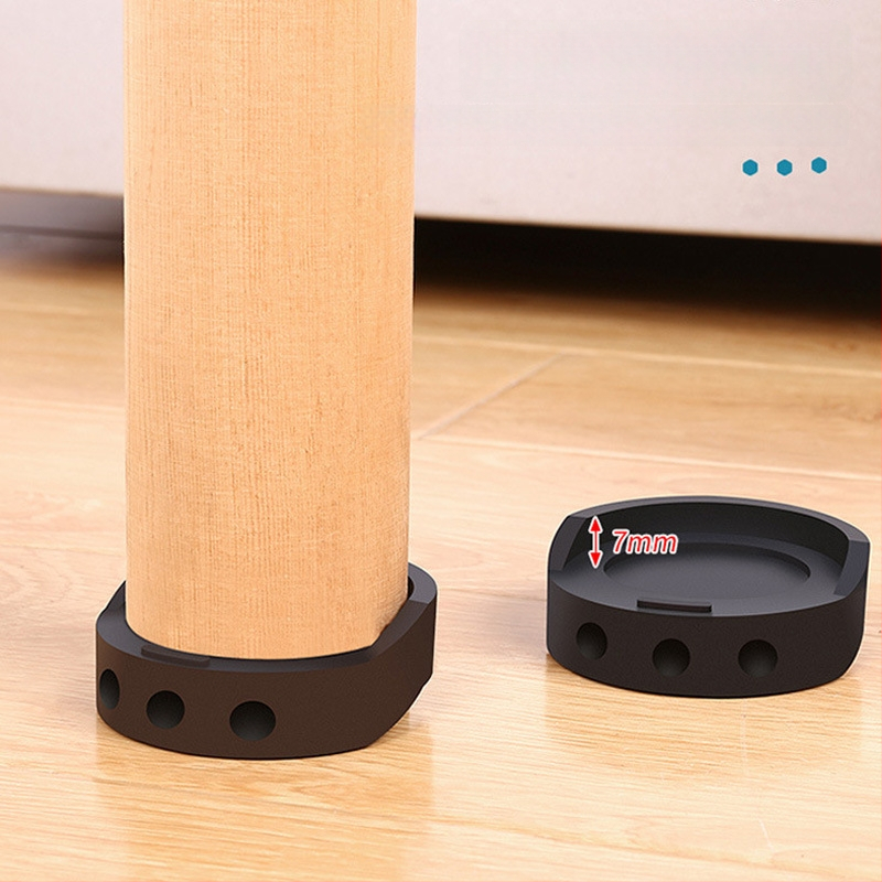 Apvalios plastikinės anti-slip kojų pagalvėlės skalbimo mašinei ir baldams, atsparios drėgmei, be gręžimo, aukštinimo pagrindas (Medžiaga: Plastmasė; Funkcija: Anti-slip; Taikymo sritis: Skalbykla, baldai; Forma: Apskrita; Be gręžimo)