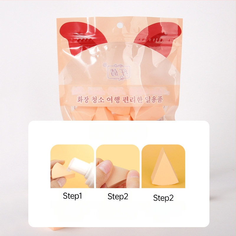 Vienreizējās lietošanas trīsstūra pūdera sūklis grims, sausai un mitrai lietošanai, materiāls: sūklis, 15 gab. iepakojumā