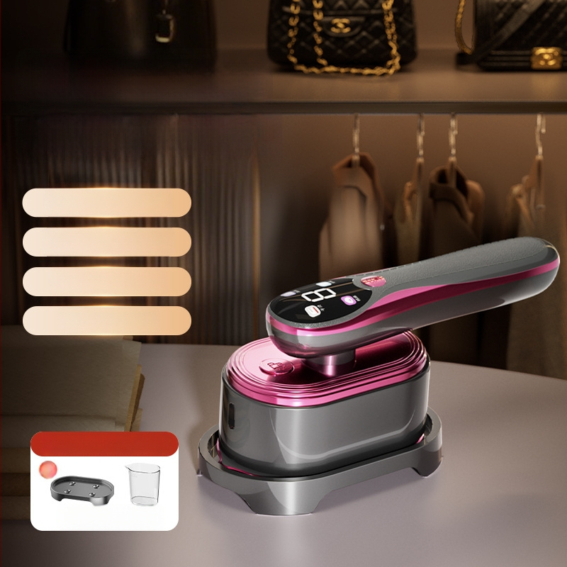 Rokas drēbju tvaika gludināšanas iekārta, portatīva ar 3 temperatūras iestatījumiem, alumīnija liešanas tvertne, 110/220V AC barošana, tilpums zem 0,8 L