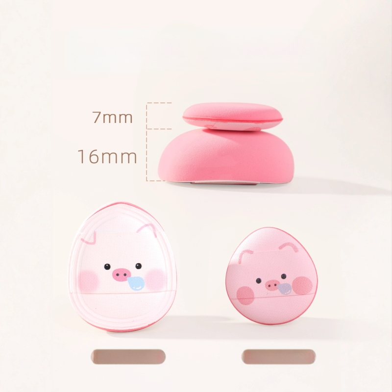 Guo Xiaoniu Dārza Dzīvnieku Sērija – Pūderu pūtēju komplekts mitrai un sausai lietošanai, iekļauj 2 pūkotas pūces, 1 marshmallow pūku, 2 pirkstu pūķi, uzglabāšanas kārba; Materiāli: poliesters, sūklis, ruby cell, elastīgais sūklis, PU āda