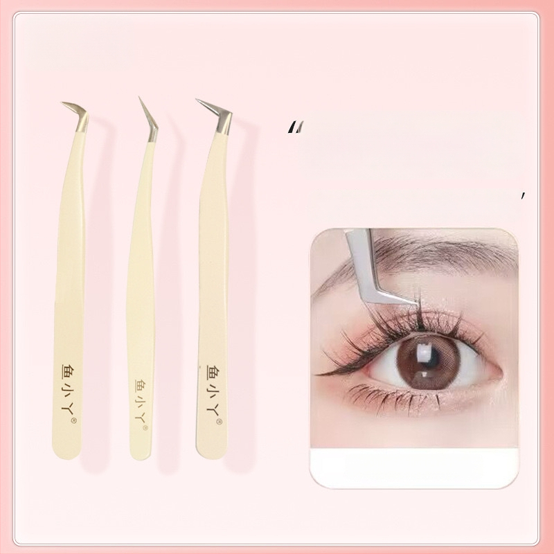 Yuxiaoya ripsmete pintsetid, aeglase paljundamise tehnikaga ja suleklipiga, roostevaba teras, algajate tööriistad, päritolu Guangzhou