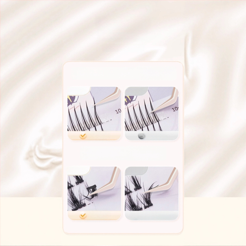 Sandi yipin kunstlike ripsmete pintsetid, 7-kujuline, sulgklips, roostevaba teras