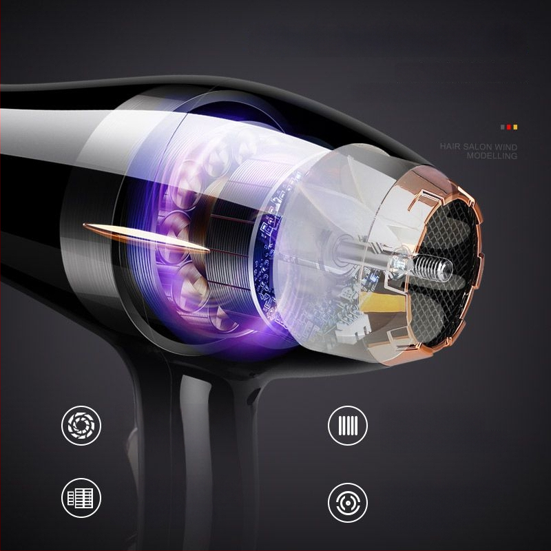 Plaukų džiovintuvas namų naudojimui, didelė galia 800 W, DC variklis, sulankstoma rankena, vienas antgalis, karštas/šaltas oras