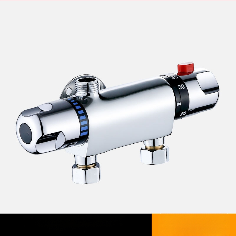 Termostatinis maišymo vožtuvas, modelis 5541, iš vario, darbinė temperatūra 80°C, sieninis montavimas, keraminis kartridžo vožtuvas