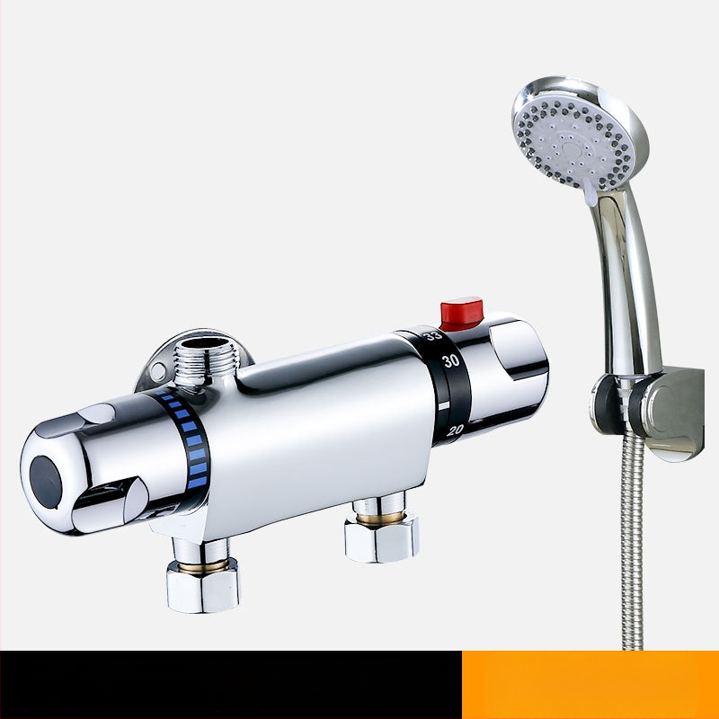 Termostatinis maišymo vožtuvas, modelis 5541, iš vario, darbinė temperatūra 80°C, sieninis montavimas, keraminis kartridžo vožtuvas