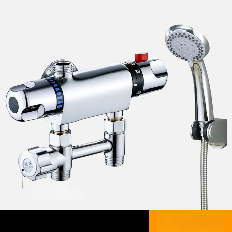 Termostatinis maišymo vožtuvas, modelis 5541, iš vario, darbinė temperatūra 80°C, sieninis montavimas, keraminis kartridžo vožtuvas