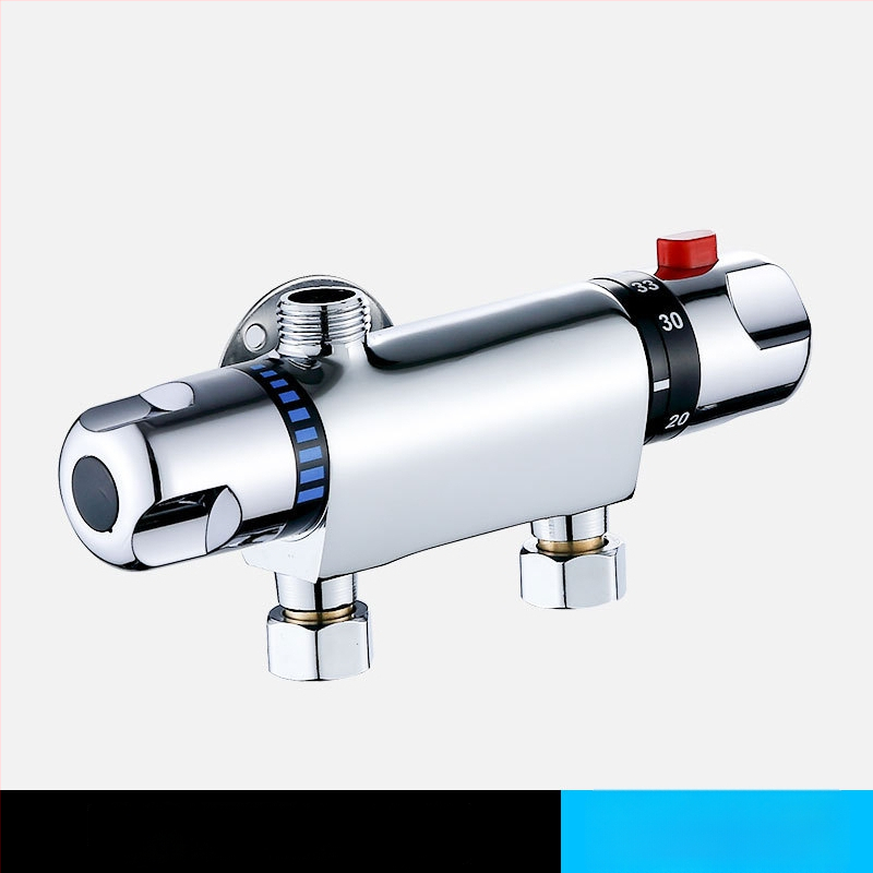 Termostatinis maišymo vožtuvas, modelis 5541, iš vario, darbinė temperatūra 80°C, sieninis montavimas, keraminis kartridžo vožtuvas