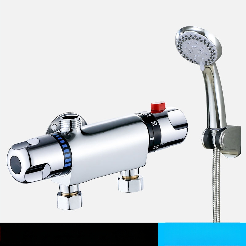 Termostatinis maišymo vožtuvas, modelis 5541, iš vario, darbinė temperatūra 80°C, sieninis montavimas, keraminis kartridžo vožtuvas