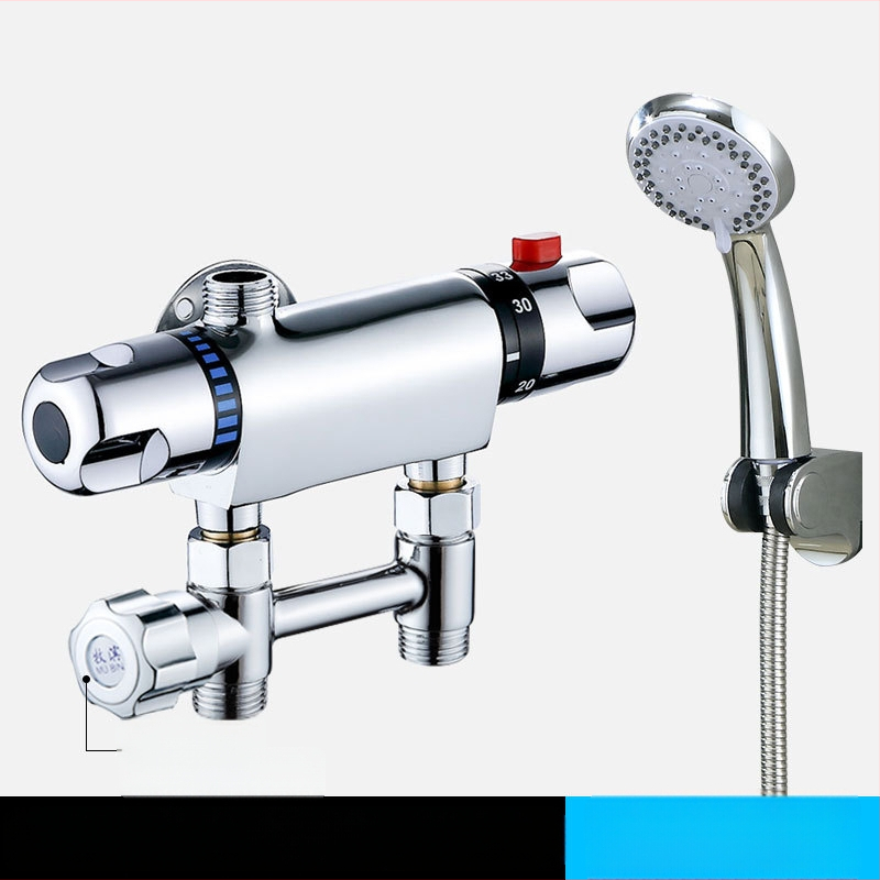 Termostatinis maišymo vožtuvas, modelis 5541, iš vario, darbinė temperatūra 80°C, sieninis montavimas, keraminis kartridžo vožtuvas