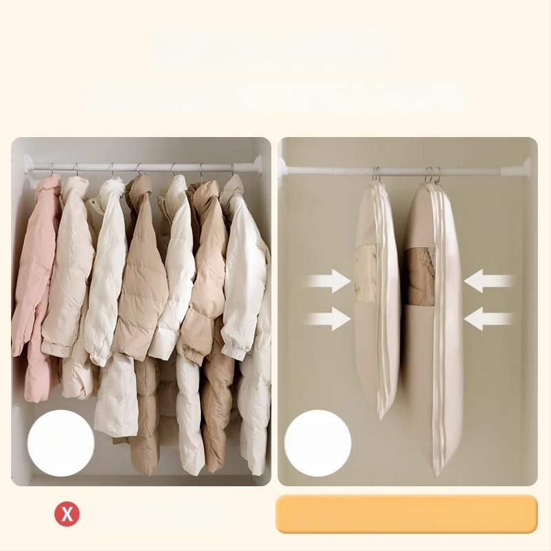 Kabanti apģērbu uzglabāšanas soma – satīna audums, putekļu drošs, mitruma izturīgs, vienkāršs un mūsdienīgs stils, uzglabāšanai guļamistabā