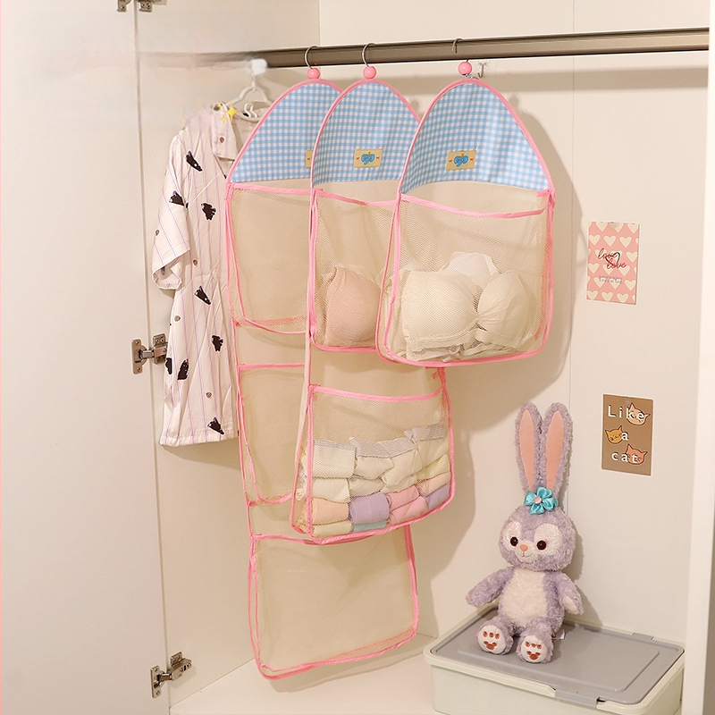 Sienas karājama uzglabāšanas soma veļas apakšveļai un zeķēm, poliesters, karikatūru dizains; Zīmols: Cute and Transparent; Preces kods: Lh126