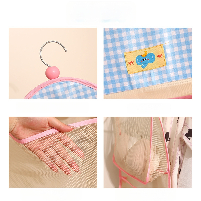 Sienas karājama uzglabāšanas soma veļas apakšveļai un zeķēm, poliesters, karikatūru dizains; Zīmols: Cute and Transparent; Preces kods: Lh126