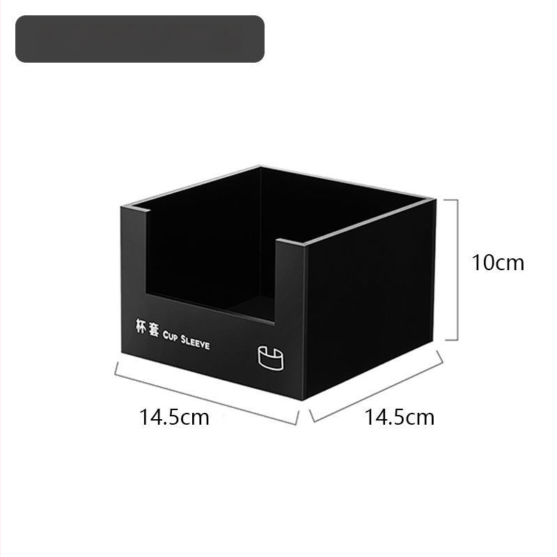 Šiaudų ir servetėlių laikymo dėžutė, plastikas, lygi apdaila, kvadratinė forma, modernus minimalistinis stilius
