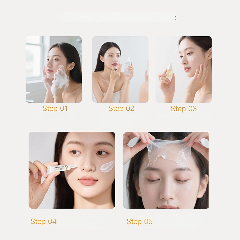 Qingxi Kolagenų peptidų drėkinanti Peel-off veido kaukė – 50 ml, Drėkina, Stangrina, Ramina; be skalavimo