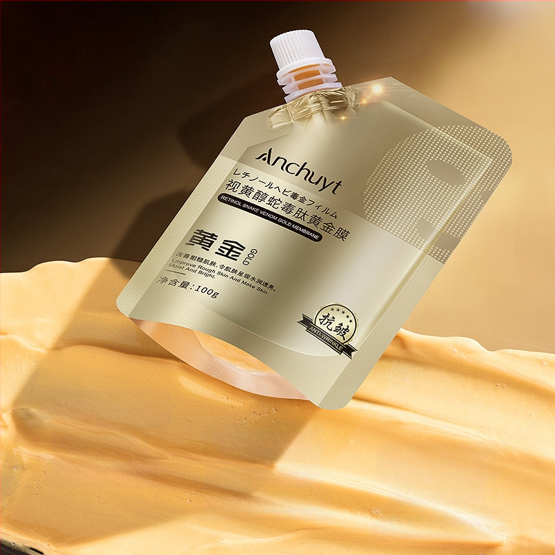 Peel-off kaukė su retinoliu, gyvatės nuodų peptidu ir aukso plėvele – pakėlimas, stangrinimas, prieš senėjimą, drėkinanti krem-gel kaukė (100 ml)