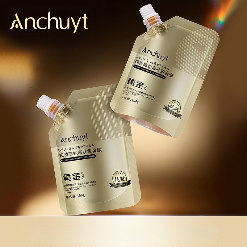 Peel-off kaukė su retinoliu, gyvatės nuodų peptidu ir aukso plėvele – pakėlimas, stangrinimas, prieš senėjimą, drėkinanti krem-gel kaukė (100 ml)