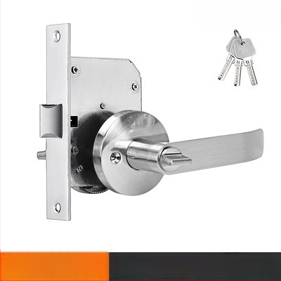 Gaisrų durų spyna – retrofit su raktu • nerūdijantis plienas • modelis: modifikuotas praėjimo užraktas su raktu • gaisrinėms durims • šiuolaikinis minimalistinis stilius • svoris 700 g