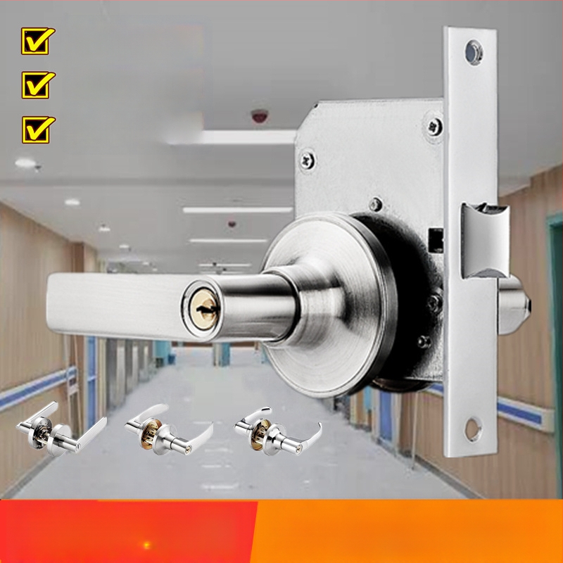 Gaisrų durų spyna – retrofit su raktu • nerūdijantis plienas • modelis: modifikuotas praėjimo užraktas su raktu • gaisrinėms durims • šiuolaikinis minimalistinis stilius • svoris 700 g