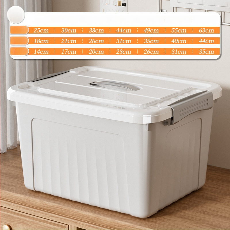 Riidekasti ladustamiskast, läbipaistev disain, 50–60 L maht, PP plastikust, mitmekülgne, tolmu- ja niiskuskindel