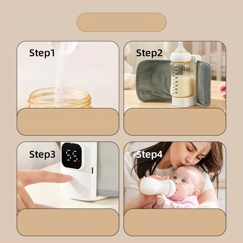 DL-568 kūdikio pieno šildytuvas, USB įkraunamas, 5V, 18W, mechaninis režimas, be laikmačio, nešiojamas buteliuko šildytuvas