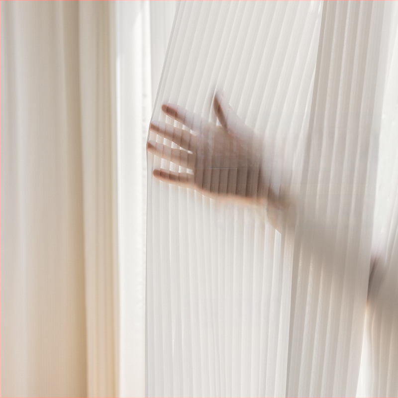 Japāņu stila vertikālā aizkare, daļēji caurspīdīgs poliester audums, 95/5 sastāvs, moderns dekors