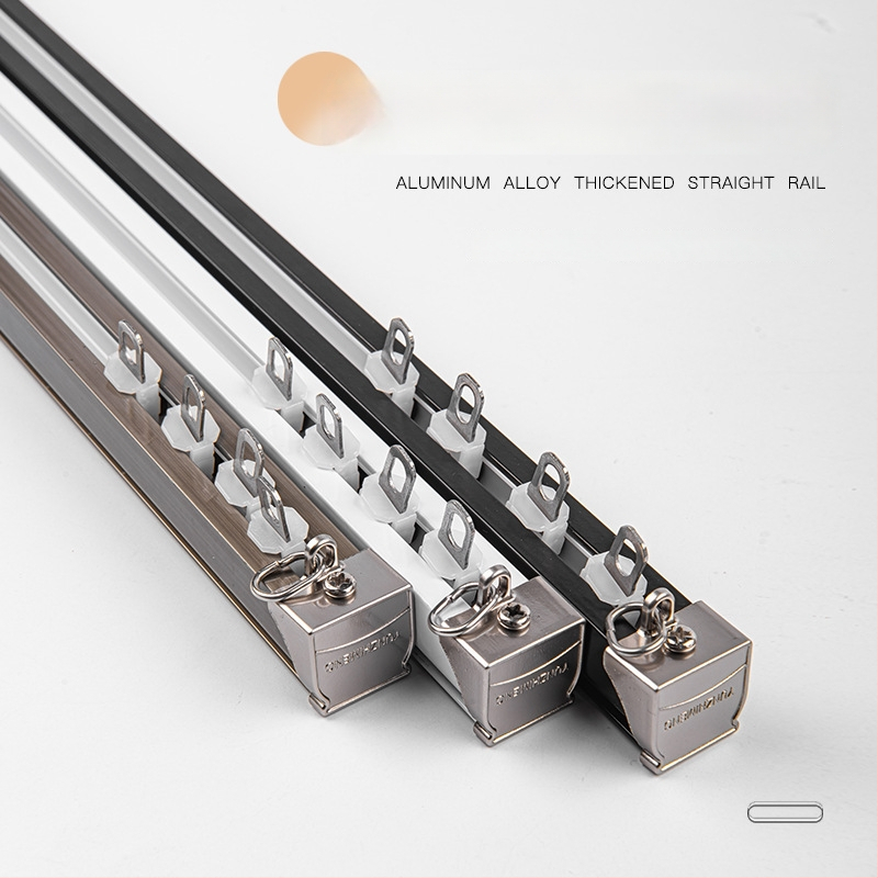 Sunki tylus užuolaidų takelis su dviguba takeliu, montuojamas viršuje ir šone, tiesus takelis