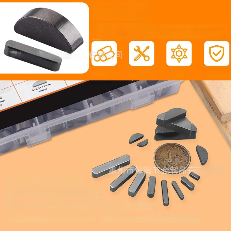 Karbono plieno raktų kaiščių rinkinys, 530 vnt., apvalūs, pusapvaliai ir suapvalinti paraleliniai raktai