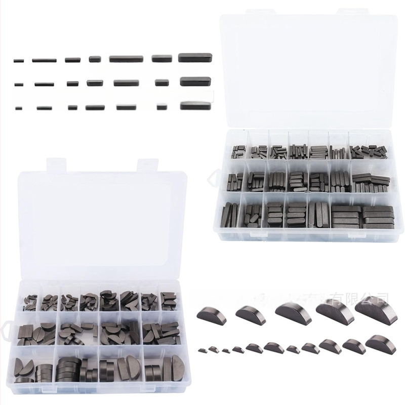 Karbono plieno raktų kaiščių rinkinys, 530 vnt., apvalūs, pusapvaliai ir suapvalinti paraleliniai raktai