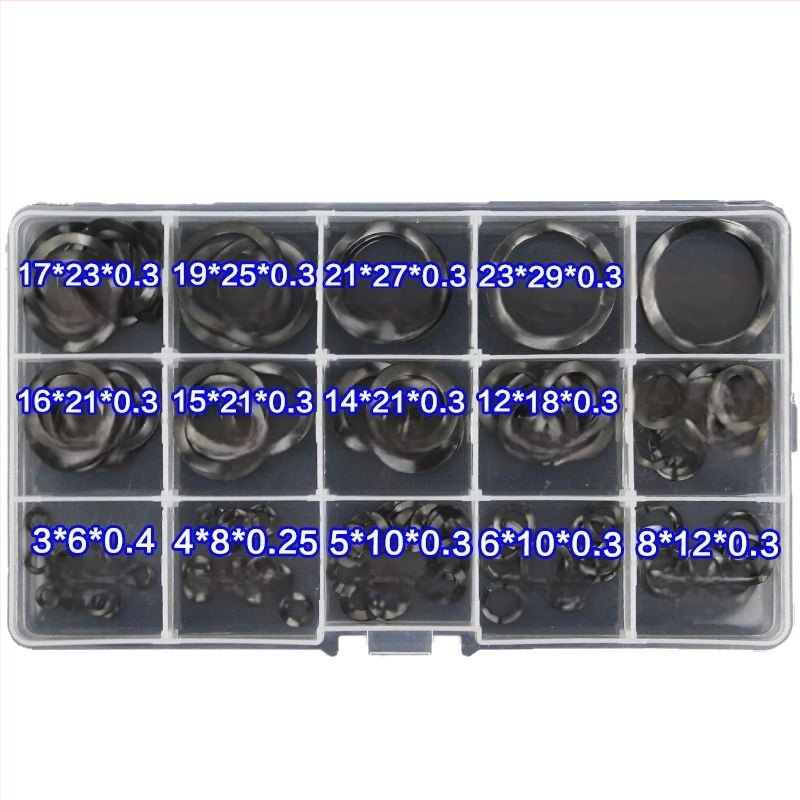 Aozhang Čierny súbor trojvlnenových podložiek, vlnovité podložky, pružinová oceľ, trieda 8