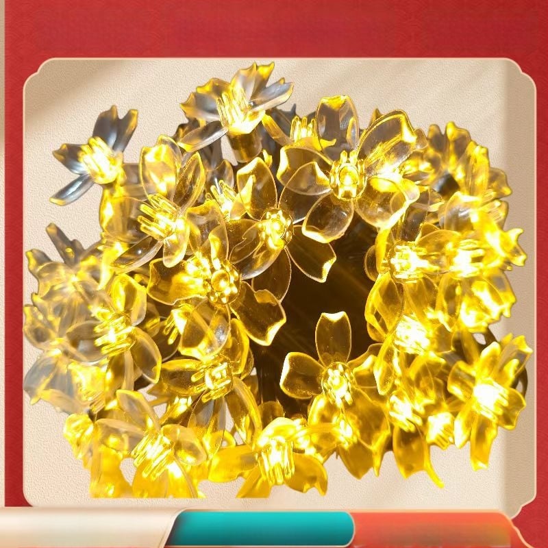 Saulės energijos lauko LED virvų šviesos, gėlių formos, IP44, Modelis 112, Įėjimo įtampa ≤36V