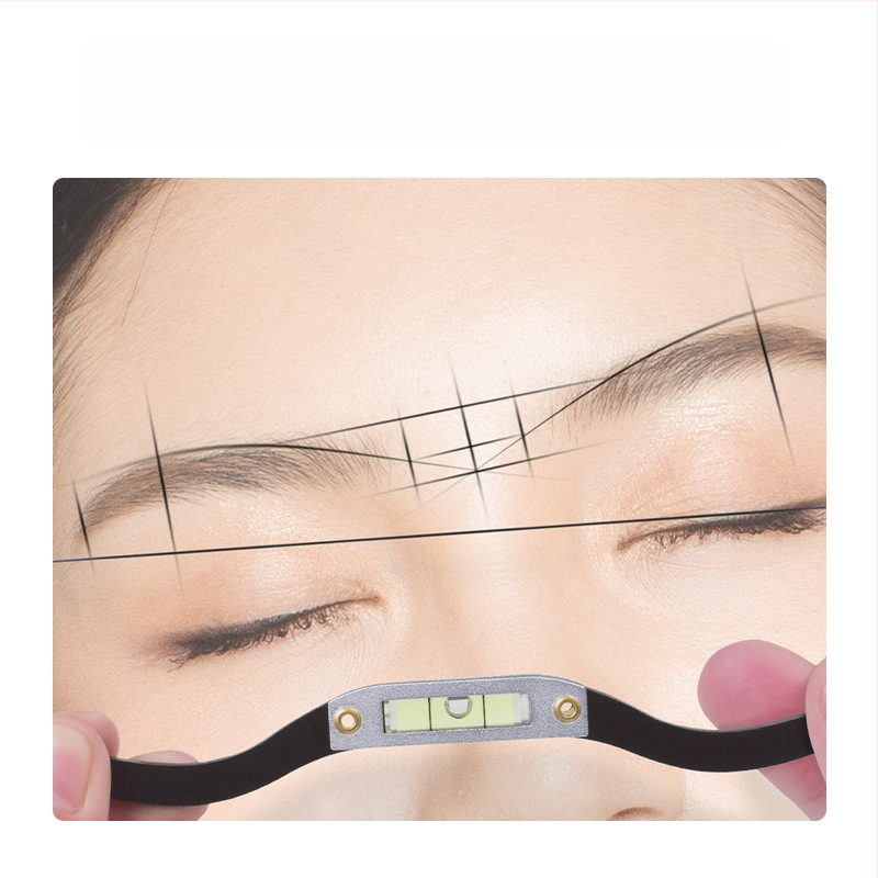 Antakių dizaino įrankis su lygiu ir simetrijos linija polupermanentiniam antakių dažymui - Prekės ženklas: vietinis ženklas; Tinka visiems; Nėra privataus prekinio ženklo.