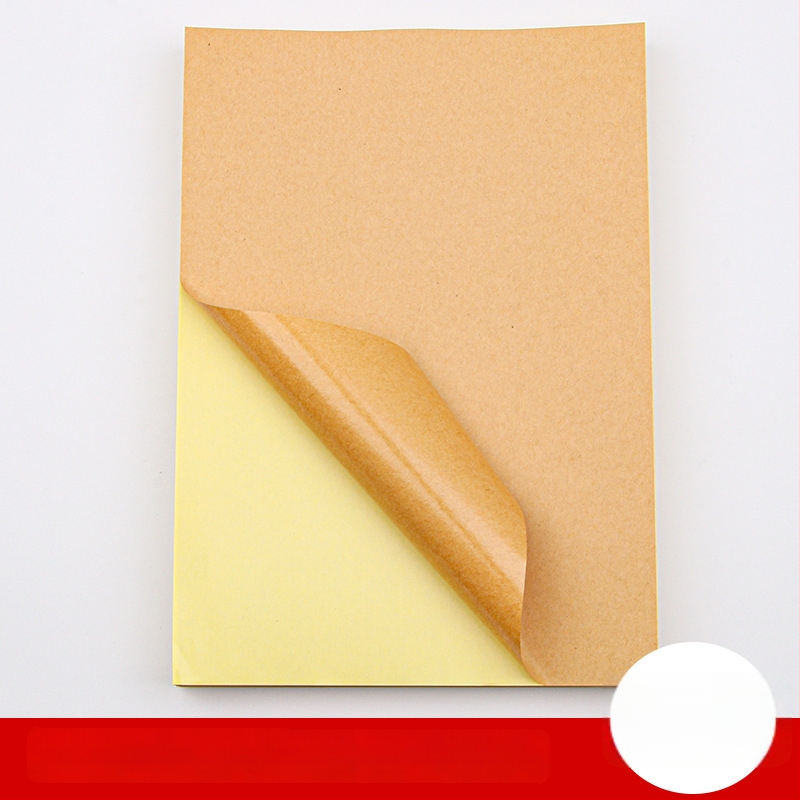 Taisnstūra A4 pašlīmējošā etiķešu lapa noliktavām, pārklāts materiāls ar dzeltenu aizmuguri, temperatūras izturība -30 līdz 150°C