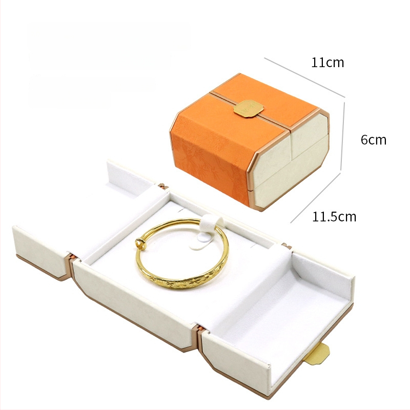 Ķīniešu stilā rotaslietu displeja kastīte ar dubultu displeju, plastmasas kastīte + PU āda, rotaslietu iepakojums