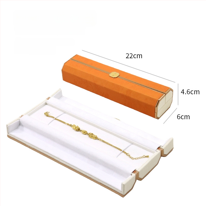 Ķīniešu stilā rotaslietu displeja kastīte ar dubultu displeju, plastmasas kastīte + PU āda, rotaslietu iepakojums