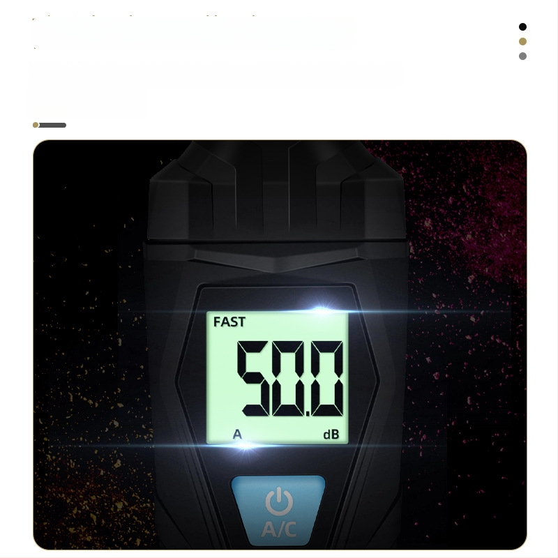 Rankinis skaitmeninis triukšmo matuoklis, diapazonas 30–150 dB, tikslumas ±2.0 dB, raiška 0.1 dB, darbinė temperatūra 0–40°C