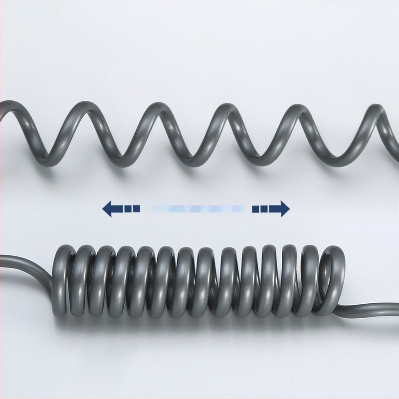 Tualeto purkštuvo su PU žarna, spiralinis montavimas, šiuolaikinis minimalistinis stilius