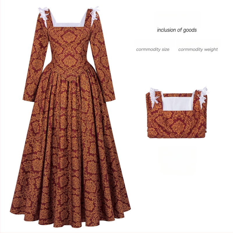 Naistele renessansi kuningannade kleit — linane alus elastaani ja polüesteriga, lavakostüüm, 18–24-aastastele, välja antud 2022 talvel