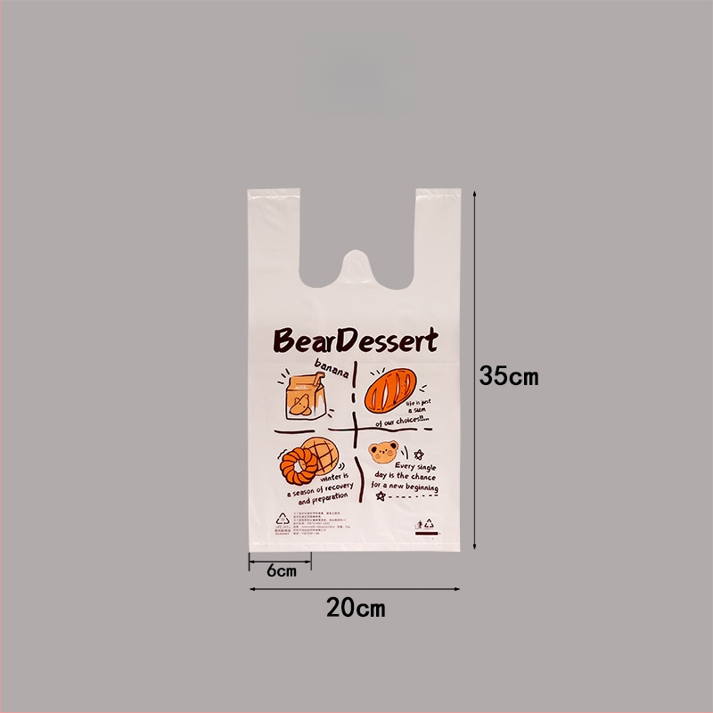 Maisto saugos plastikinis dviejų sluoksnių įpakavimo maišelis, itin storas, 6 milio storis, kepimui skirtas tote stiliaus