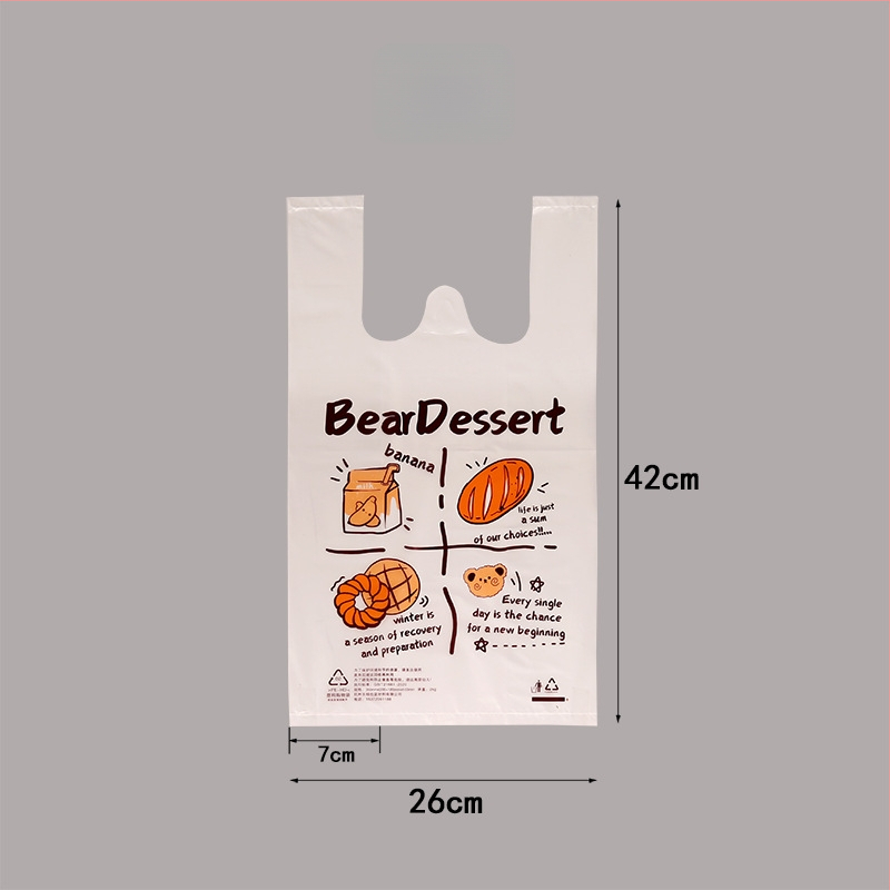 Maisto saugos plastikinis dviejų sluoksnių įpakavimo maišelis, itin storas, 6 milio storis, kepimui skirtas tote stiliaus