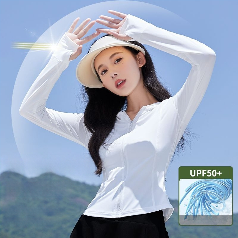 Moteriška UPF50+ saules apsaugos lengva striukė su gobtuvu – kvėpuojanti, greitai džiūstanti, UV apsauga, vėjo atspari, insektų atbaidiklis