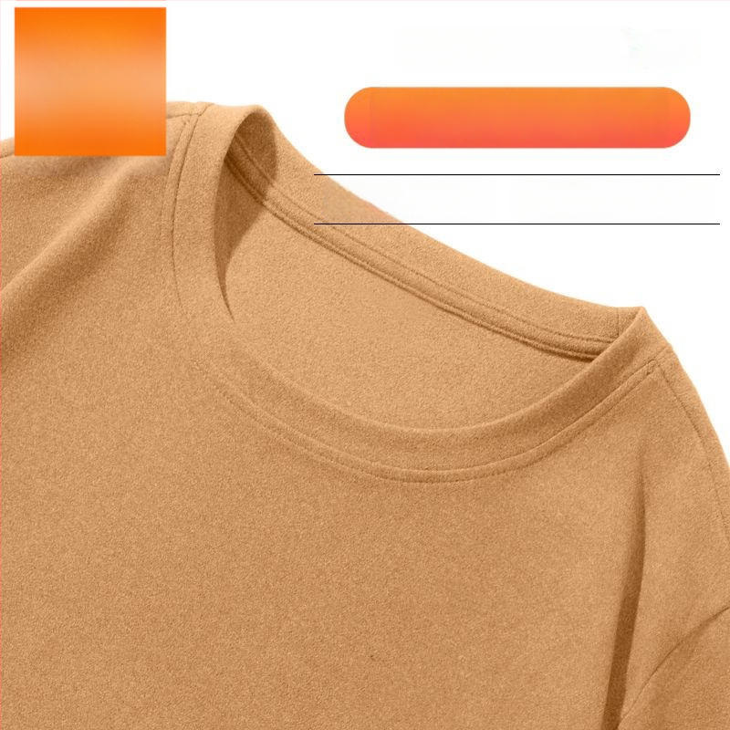 Meeste termiline baaslõige T-särk kahepoolse fliisiga, pikkade varrukatega, ümmarguse kaelusega, vaba lõige, talvine top