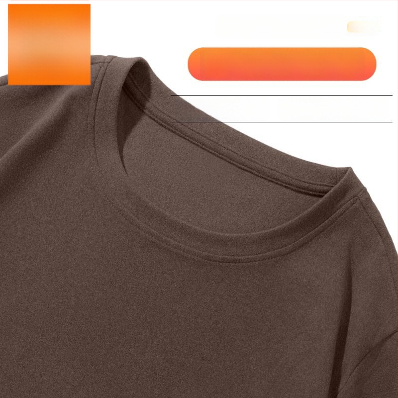 Meeste termiline baaslõige T-särk kahepoolse fliisiga, pikkade varrukatega, ümmarguse kaelusega, vaba lõige, talvine top