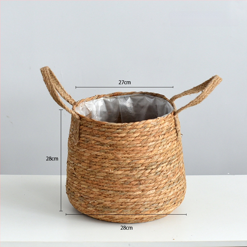 Käsitsi kootud rohttaimedest taimikast – dekoratiivne säilituskorv taimede jaoks, logotüübi printimine saadaval