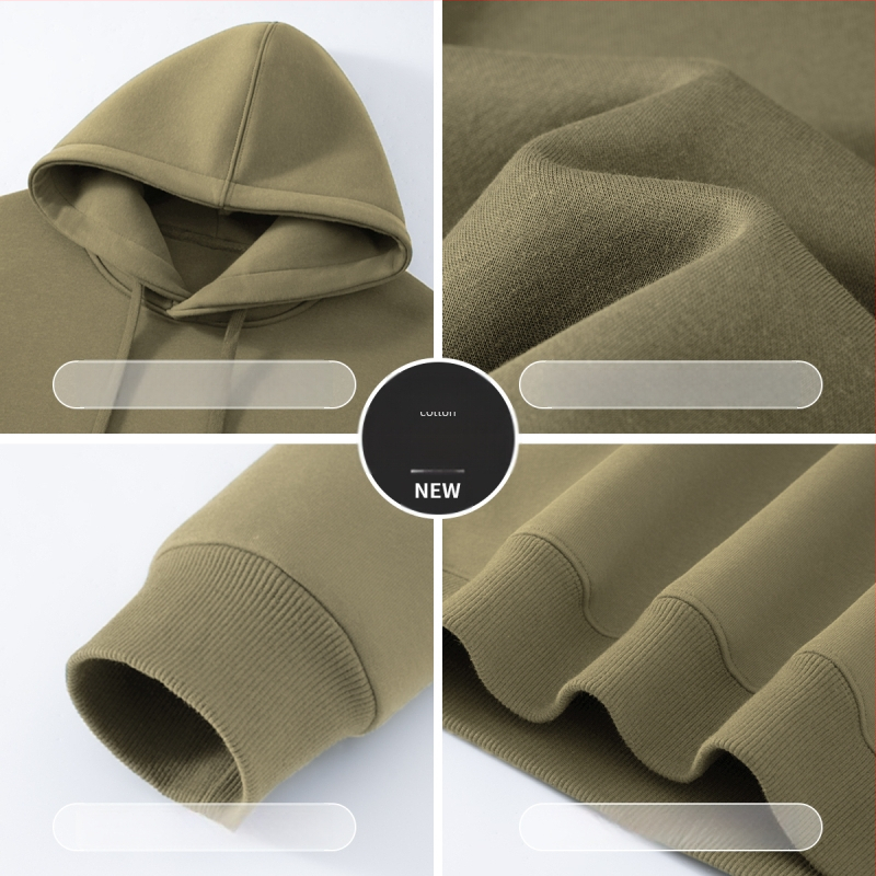 Kapucēts džemperis ar brīvu piegriezumu, augsta kakla, bieza poliestera audums (81–90%), trīsdimensiju kabata ar apdruku