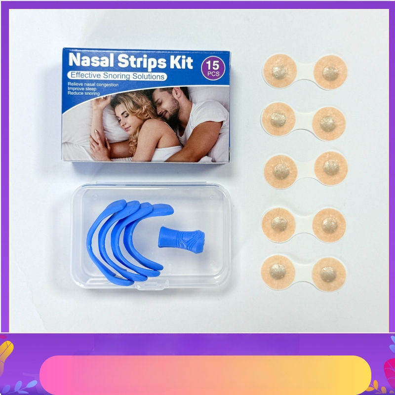 Magneetiline ninapatš kliipsiga ja hingamisläätja dilataatoriga knarkimise vältimiseks – kude, magnet, plastik