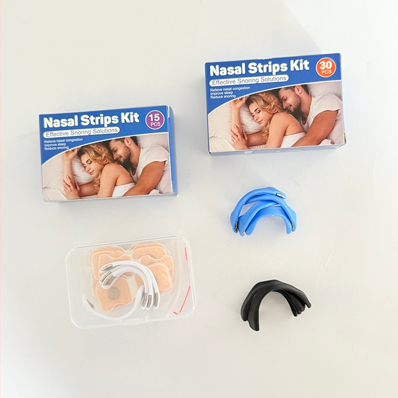 Magneetiline ninapatš kliipsiga ja hingamisläätja dilataatoriga knarkimise vältimiseks – kude, magnet, plastik