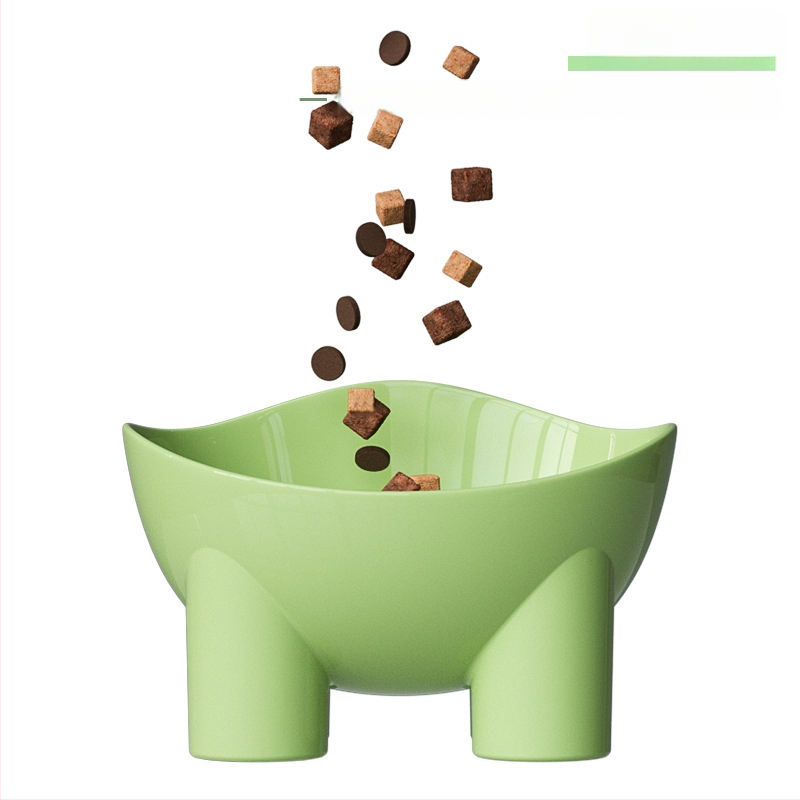 Katės dubuo su dramblio kojų dizainu, kaklo apsauga, prieš apsivertimą, tinkamas katėms