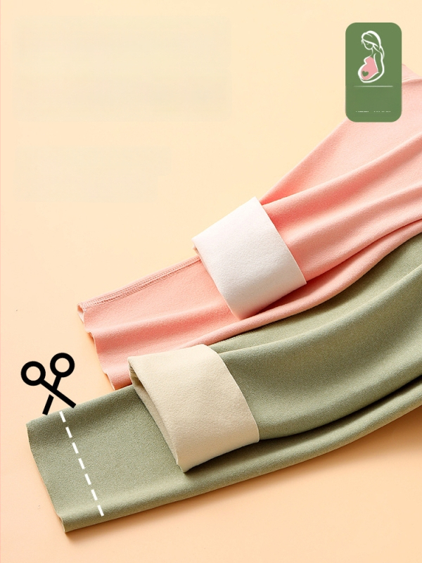 Nėščiosioms skirtas šiluminis apatinių komplektas su fliso pamušalu, marškinėliai su ilgomis rankovėmis ir kelnės, žindymo prieiga, poliesterio su spandekso mišinyje, žiema 2023