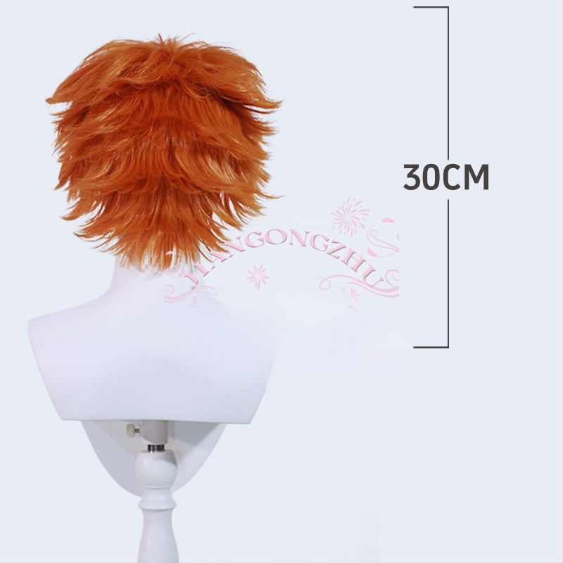 Cosplay plaukų peruka Hinata Shoyo, aukštos temperatūros pluoštas, gėlių tinklas, pilnas galvos dizainas, nedažoma ir negalima perm
